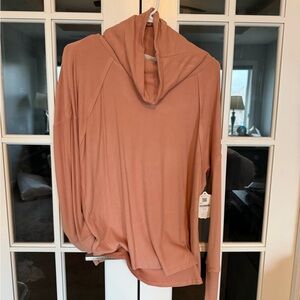 Altar'd State Clay Pink Cowl Neck Pullover